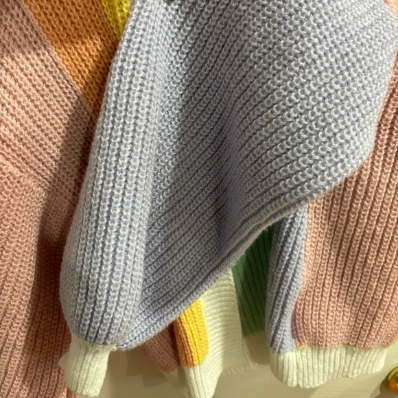 Womens S Long Sleeve Cardigan Colorblock Drop Shoulder Cardigan Sweater Outwear - Picture 8 of 11